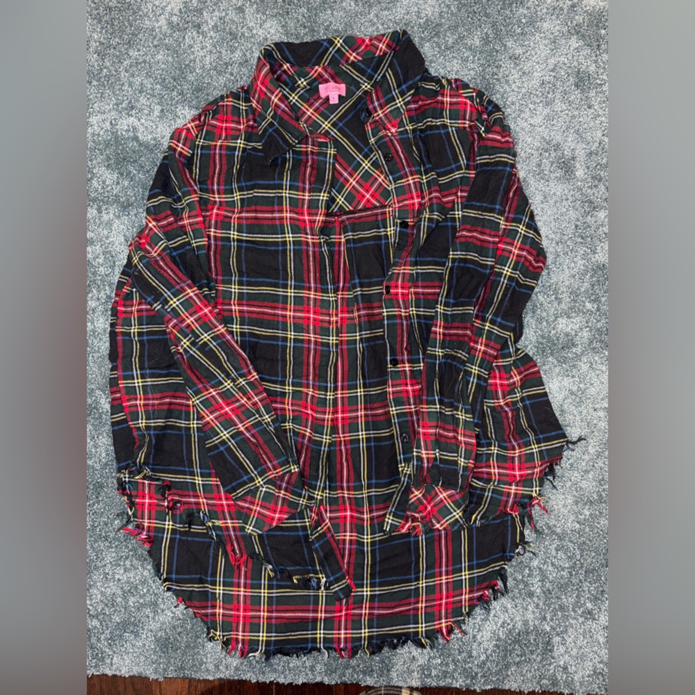 Mi Ami 🌹 “Max Rose” plaid flannel blouse